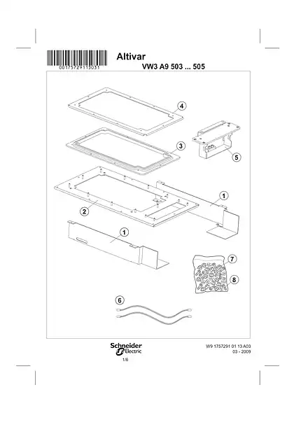 schneider施耐德Instruction sheet - Kit for flush mounting - VW3A9503 ... 505